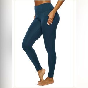 Set/2 Felina Athletic Pocket Leggings NEW in bag L blue teal pants workout
